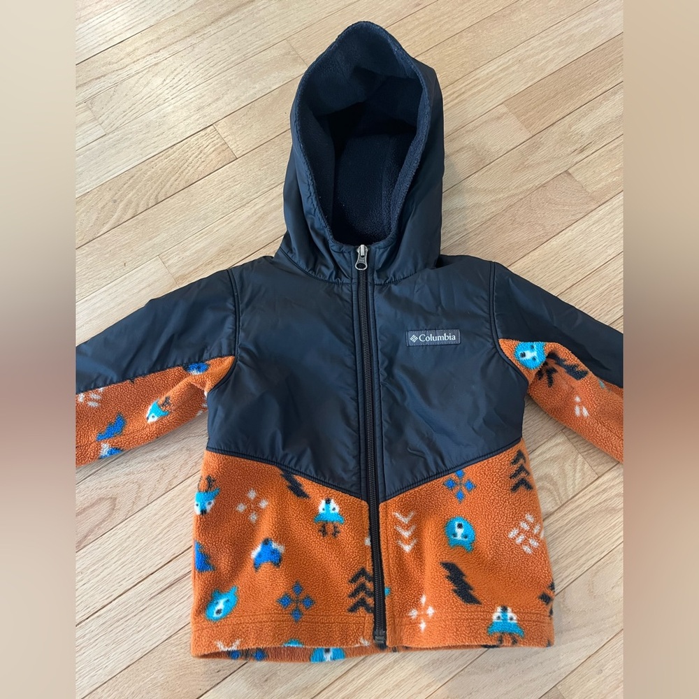 Columbia toddler/ kid fleece, water resistant, hooded jacket